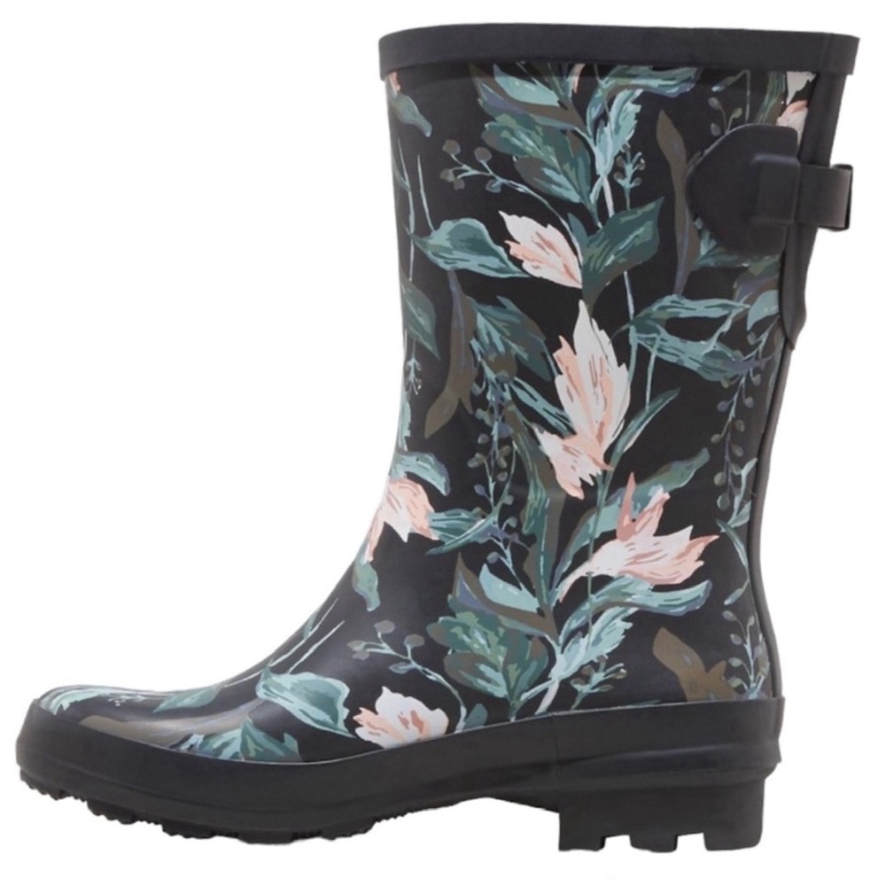 A New Day “Floral” Vicki Rubber Boots (NWT) (Size: 7) - Picture 3 of 16